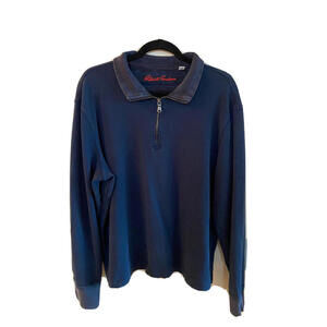 Robert Graham Men's 1/4 Zip Pullover Sz. XL Navy Blue